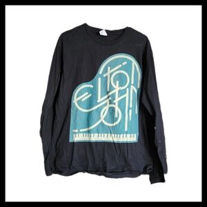 💕3/$15💕 Elton John Black Long Sleeve Graphic Tee